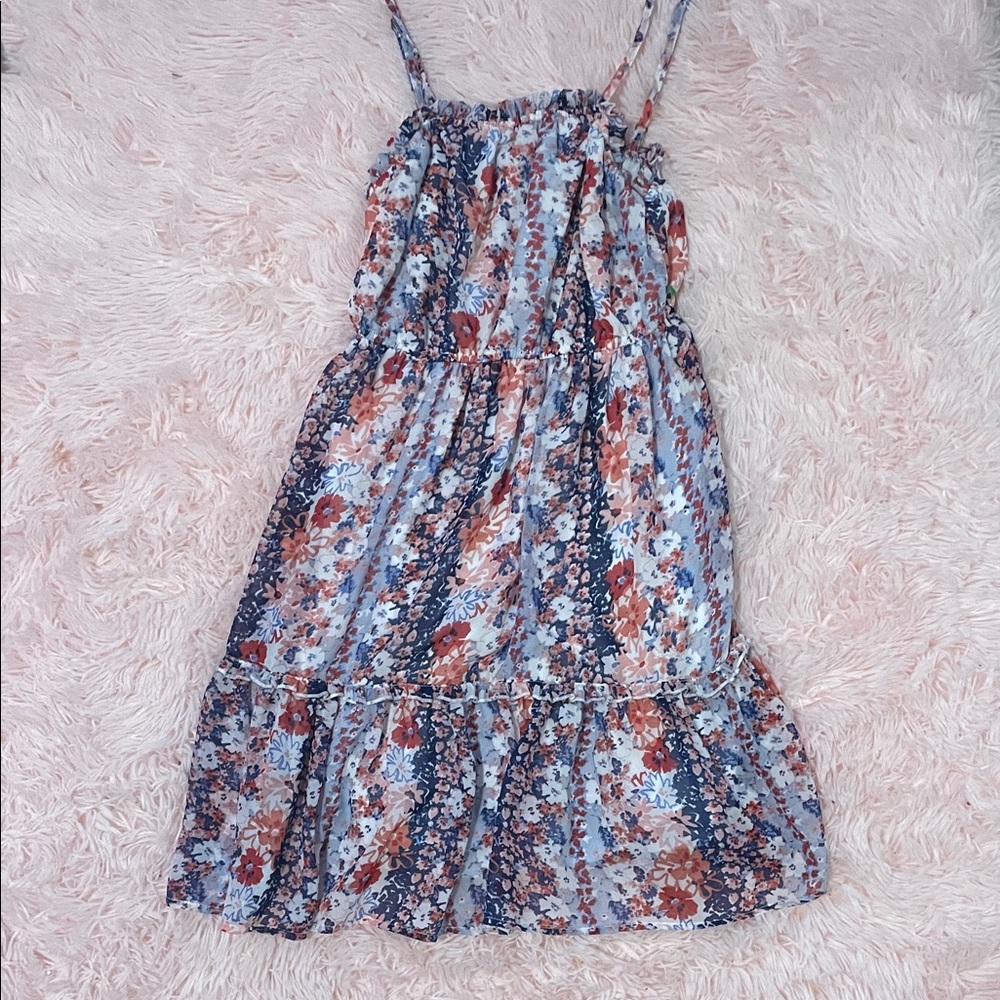 Sincerely Jules Floral Mini Dress in Blue and Pink